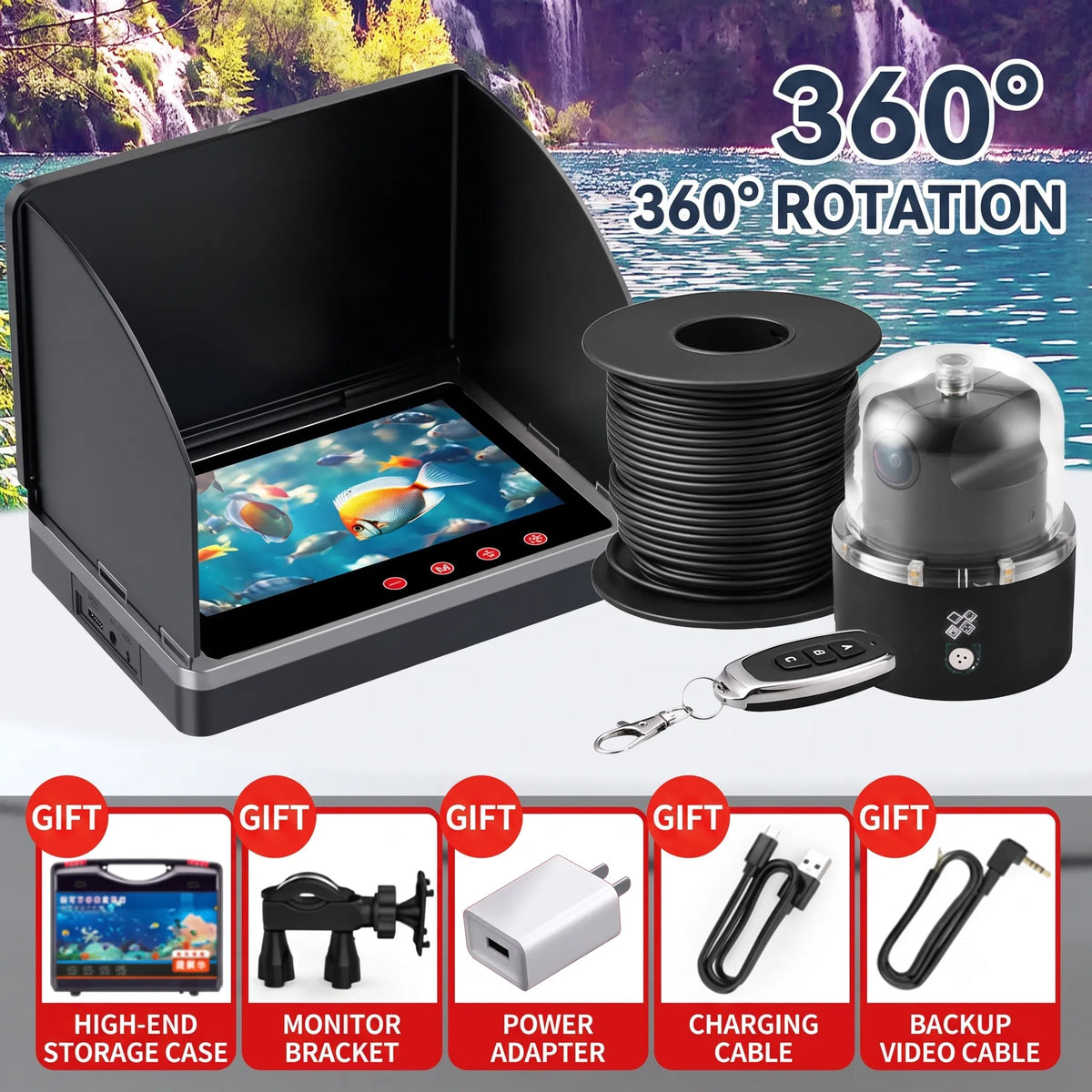 360° Remote Control Transparent Cover Temperature-Sensing Deep-Probing Fish Catcher