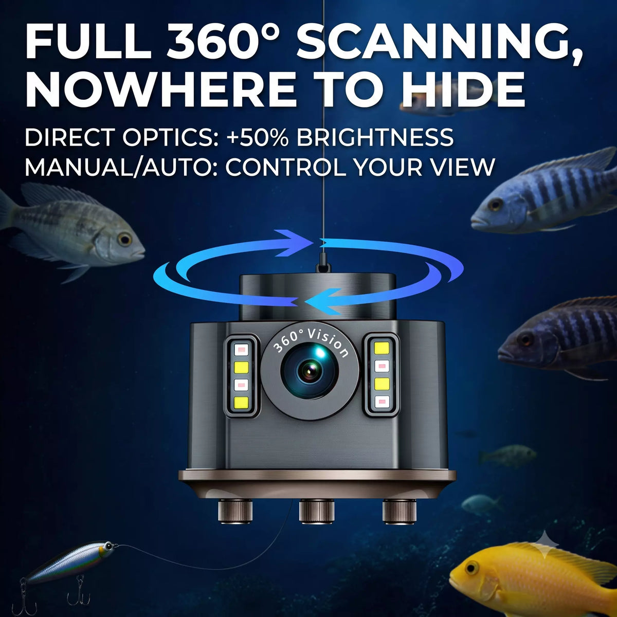 360° Remote Control Uncovered Thermal Sensing Deep Probe Fish Finder