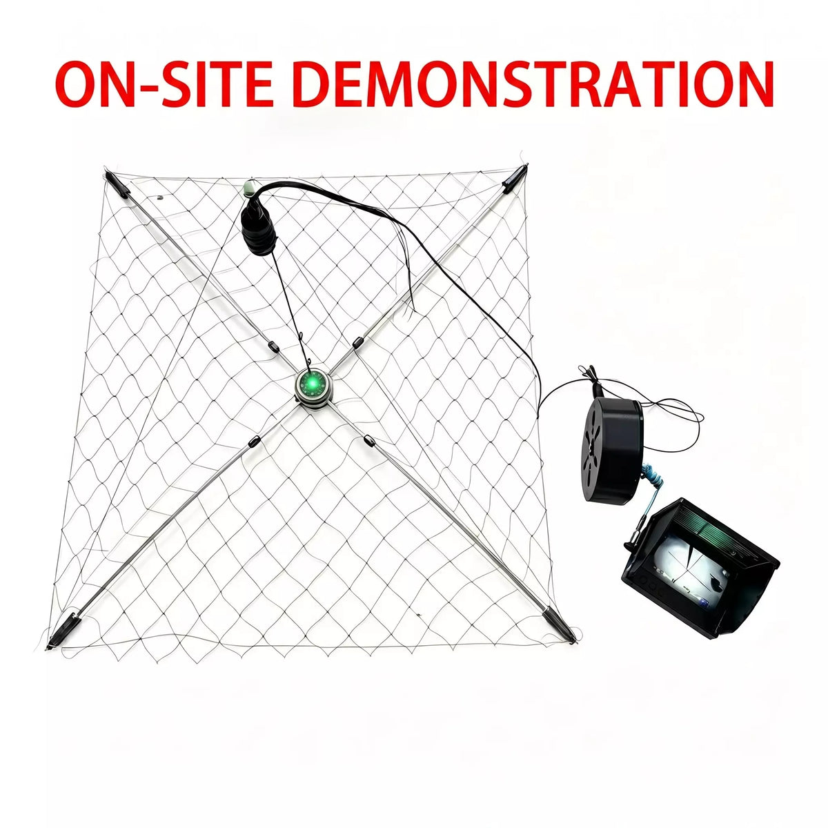 Visible crab fishing cage